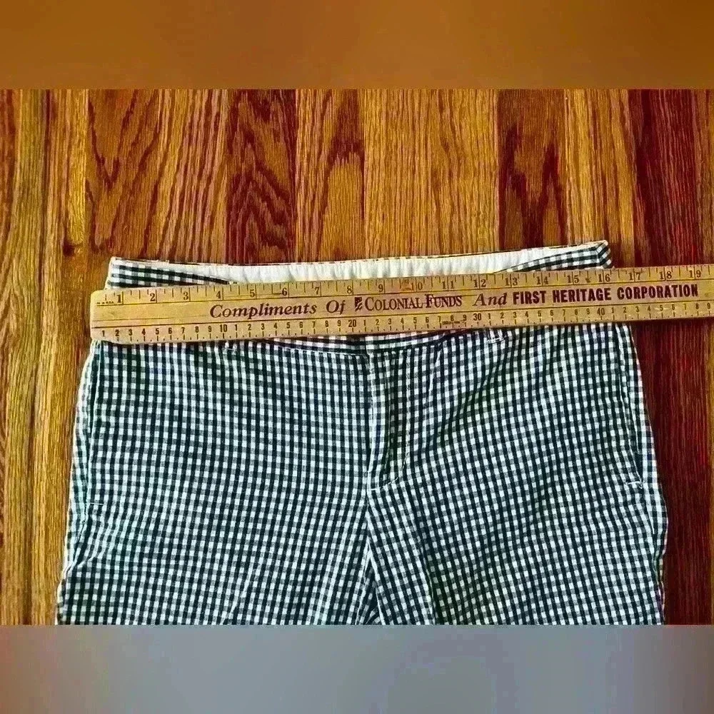 J.CREW -  BLUE/White Gingham Pants. City Fit. Size 4